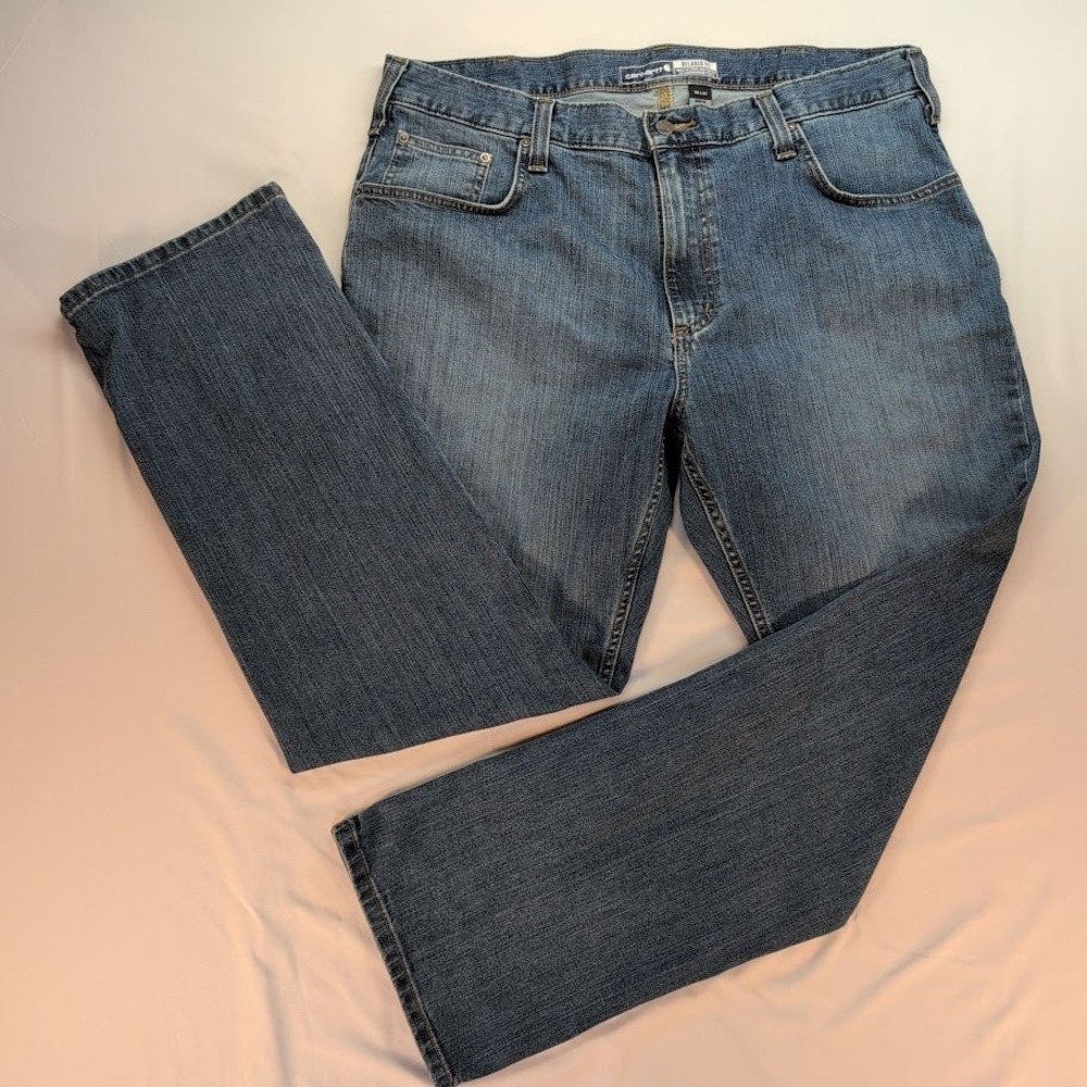 Carhartt Relaxed Fit Straight Leg Jeans Mens 38x30 Medium Wash Denim Pants